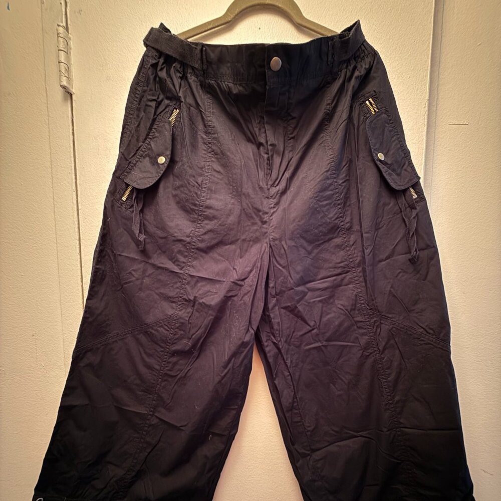 Anthropologie Cropped Parachute Trousers, Black